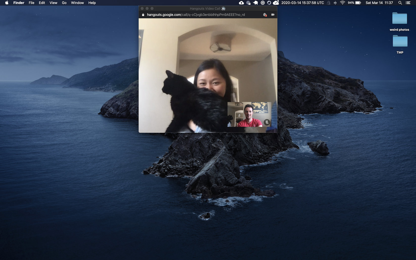Chat windows close to webcam